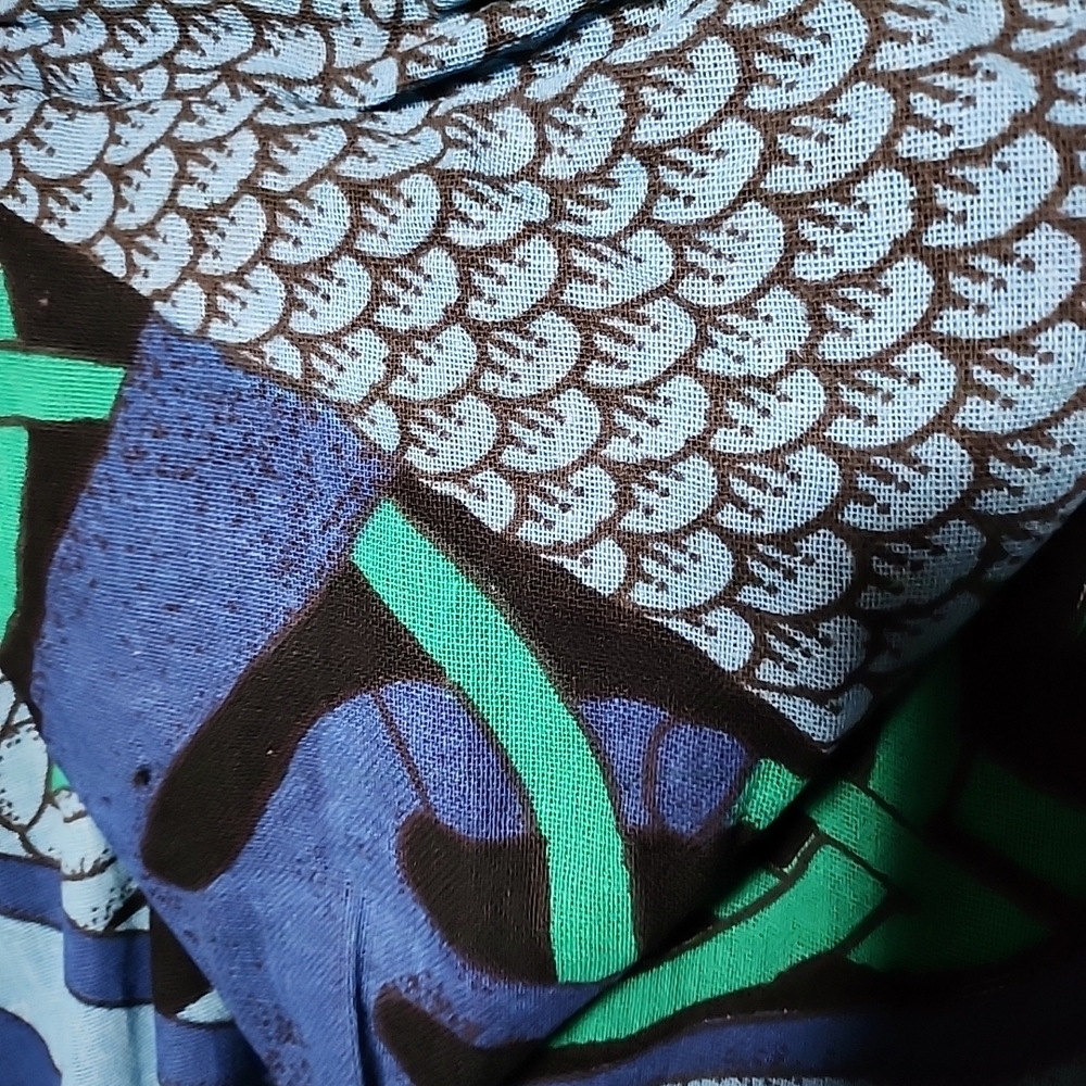 Blue And Green Patterned Cape - image 2